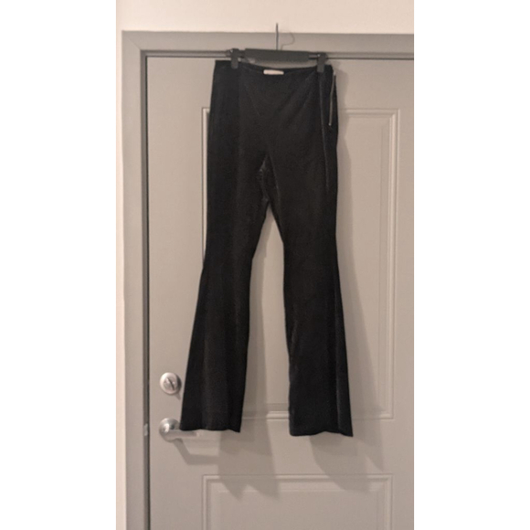 Women's Anthropologie Black Velvet Flare Pants Size 4 - Picture 3 of 15